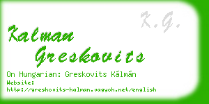 kalman greskovits business card